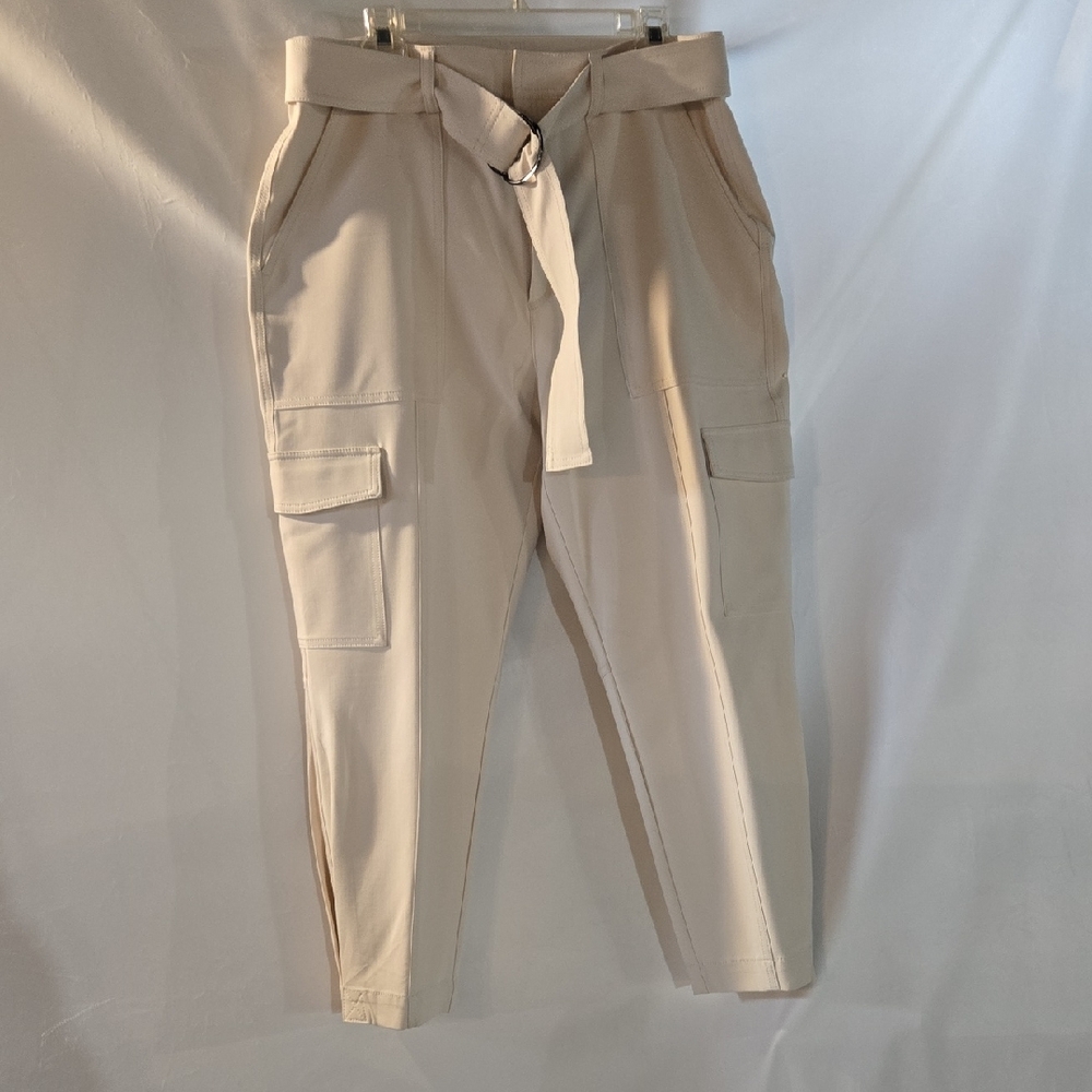 Banana Republic Cream Gaberdine Cargo Trouser